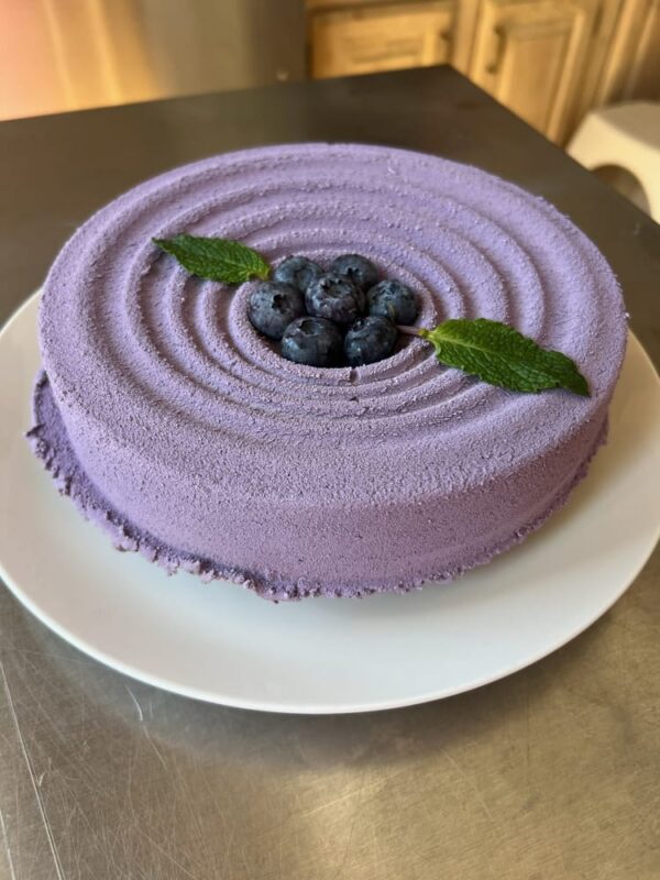 Wild Blueberry and Lemon Yogurt Gluten Free Mousse Cake