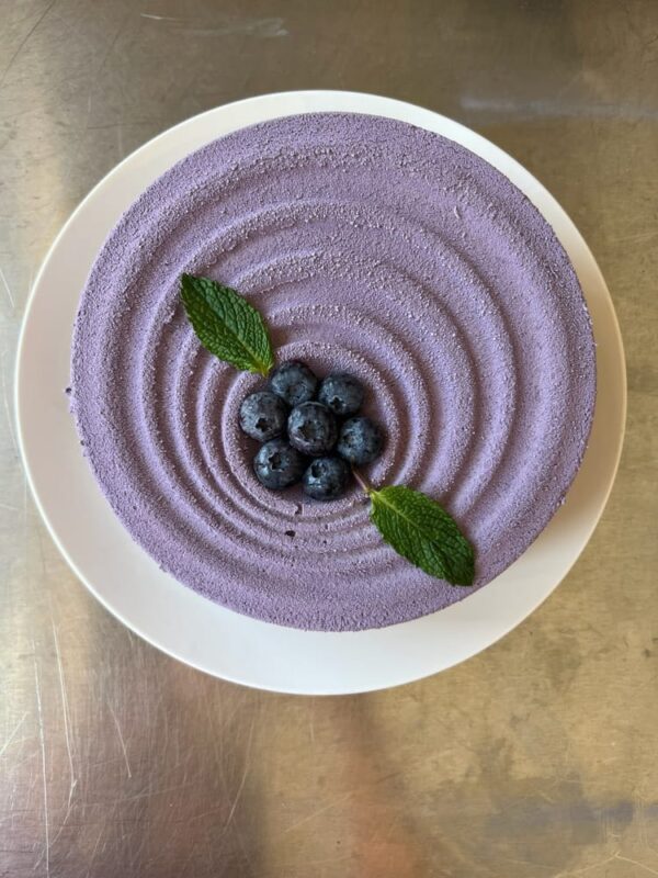 Wild Blueberry and Lemon Yogurt Gluten Free Mousse Cake